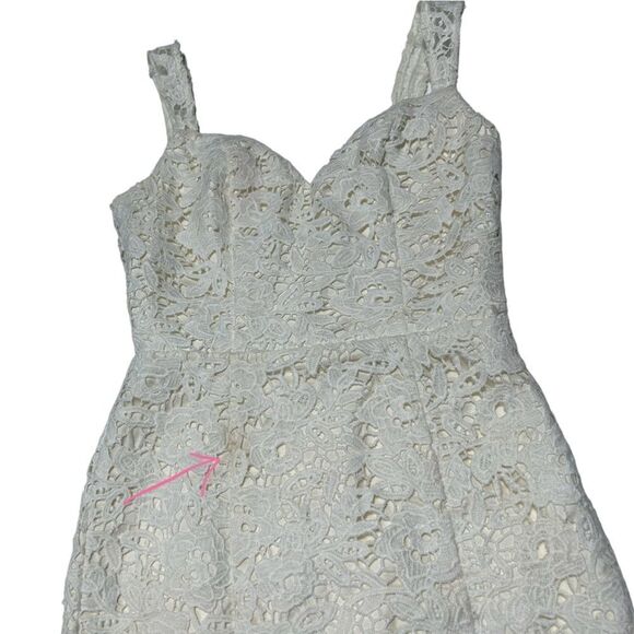 Chi Chi London White Floral Lace Sleeveless Midi Dress Sheath Dress Ruffle Hem - Picture 14 of 14